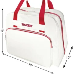 SINGERĀ® Cream & Red Sewing Machine Carry Case