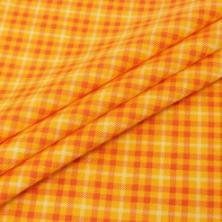 SINGER Orange Tonal Plaid Print Cotton Fabric