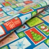SINGER Santa & Christmas Icons Post Card Print Ringspun Cotton Fabric