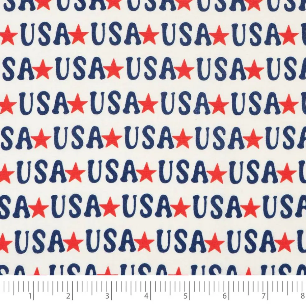 SINGER Starred USA Print Ringspun Cotton Fabric