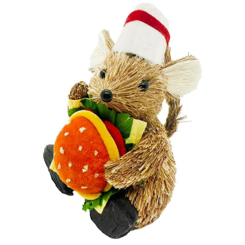 6.75" Sisal Chef Mouse with Hamburger by Ashland®