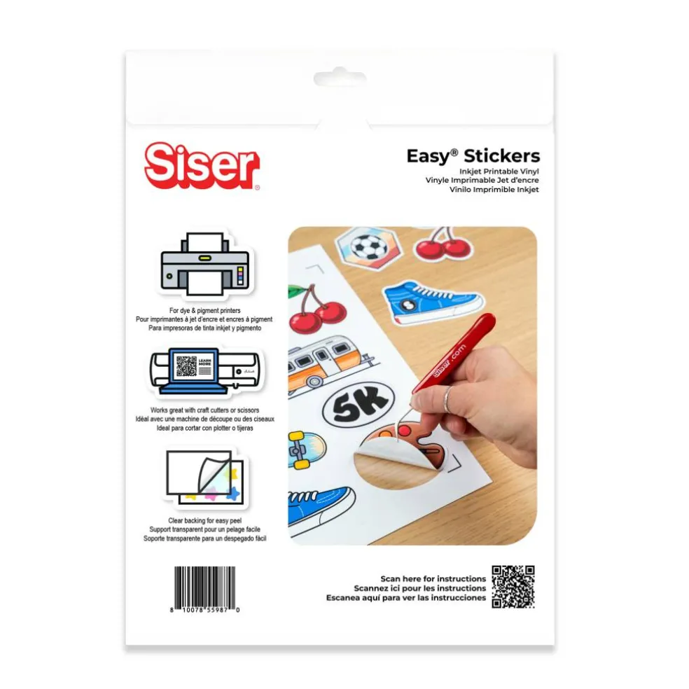 Siser® Easy® Stickers 8.5" x 11" Matte Inkjet Printable Vinyl Sheets, 10ct.
