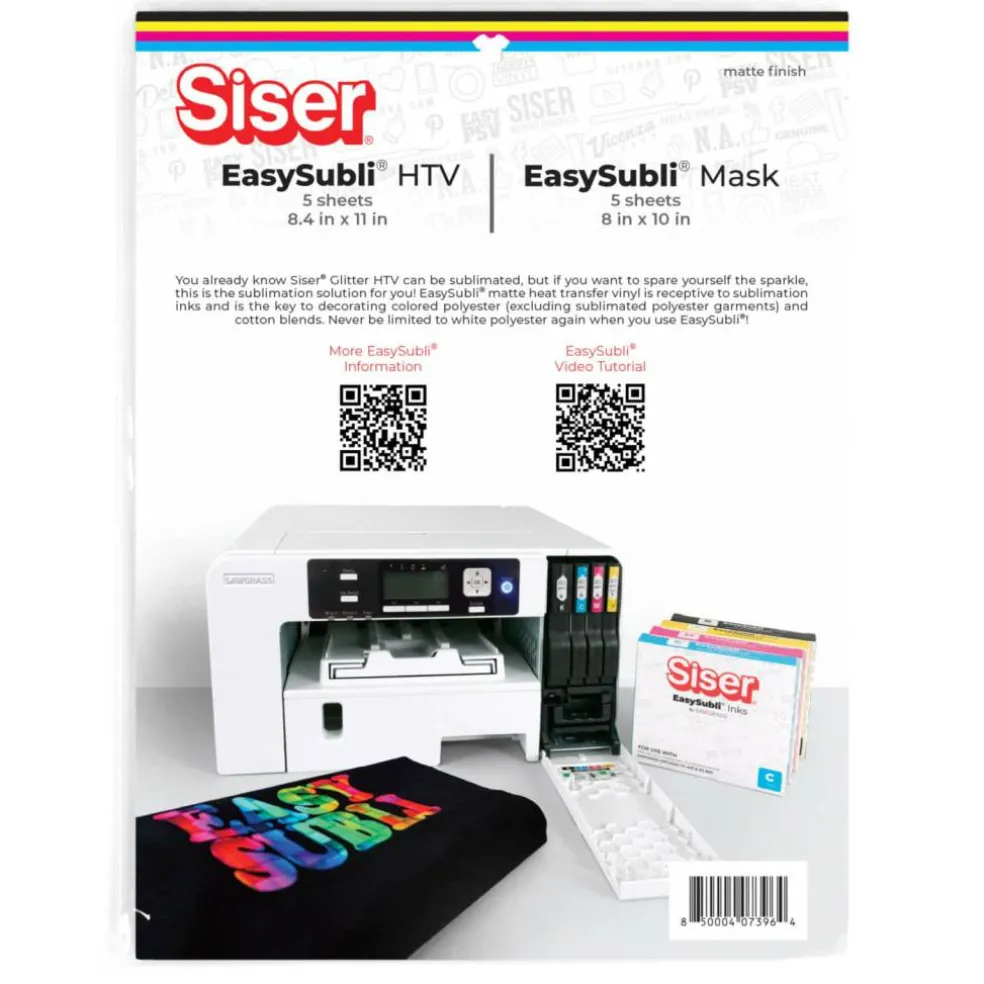 Siser® Easysubli® HTV Heat Transfer Vinyl & Mask, 10 Sheets