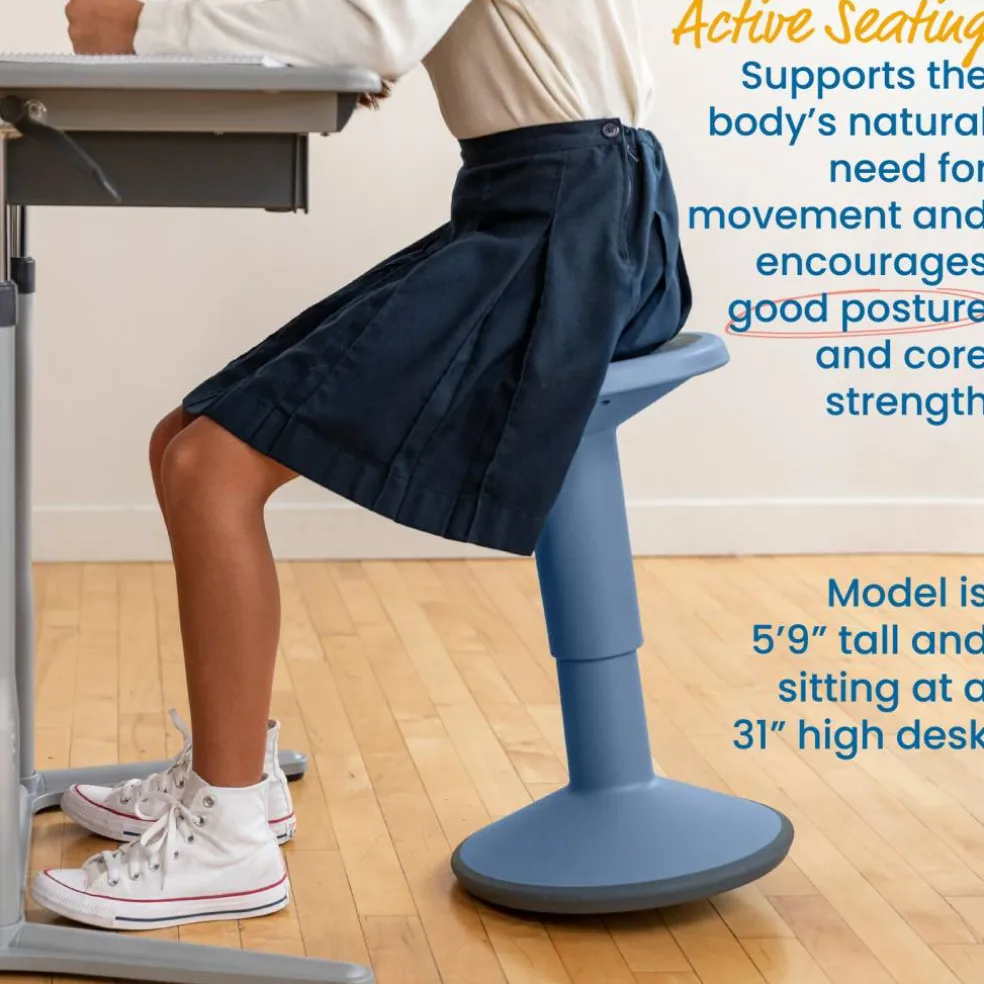 SitWell Adjustable Height Wobble Stool, Active Flexible Seating Chair