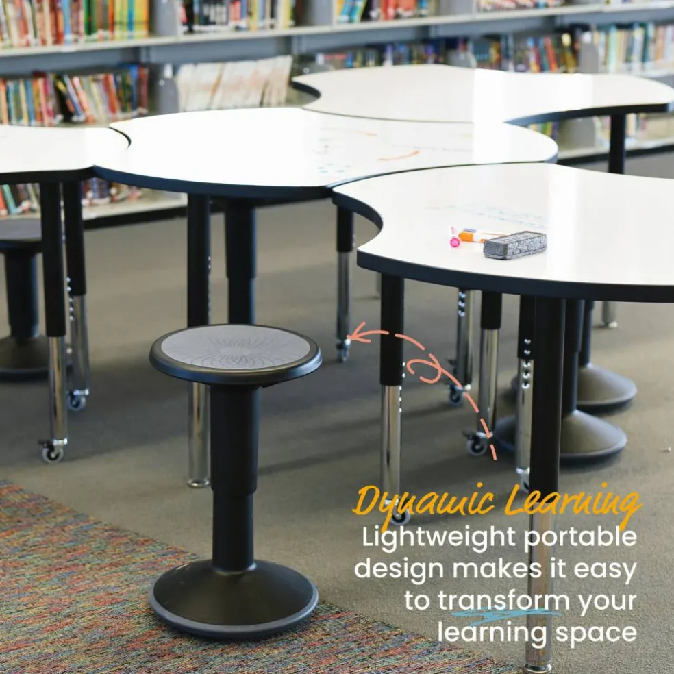 SitWell Adjustable Height Wobble Stool, Active Flexible Seating Chair
