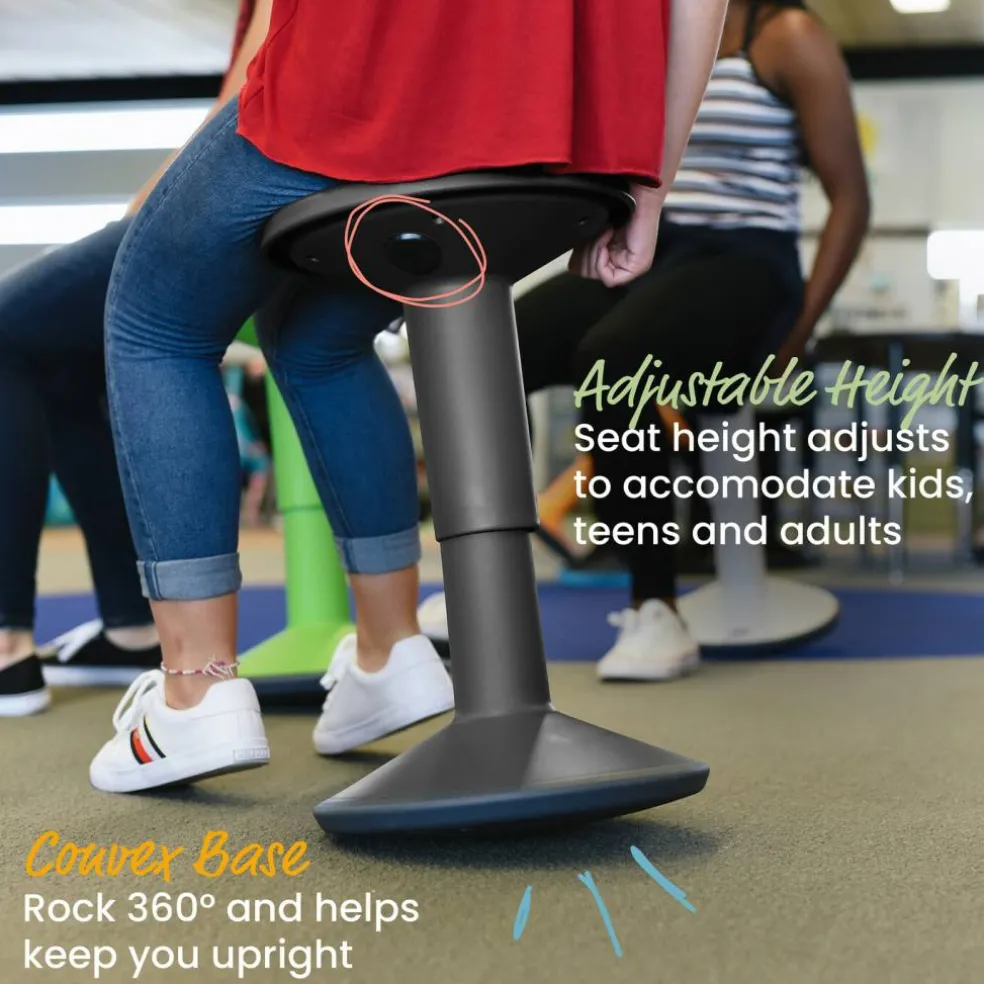 SitWell Adjustable Height Wobble Stool, Active Flexible Seating Chair
