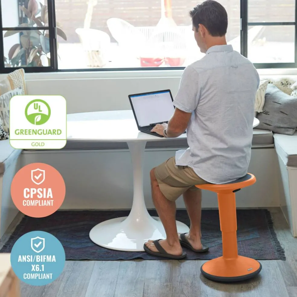 SitWell Adjustable Height Wobble Stool, Active Flexible Seating Chair