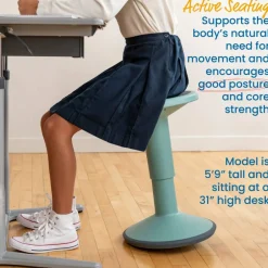 SitWell Adjustable Height Wobble Stool, Active Flexible Seating Chair