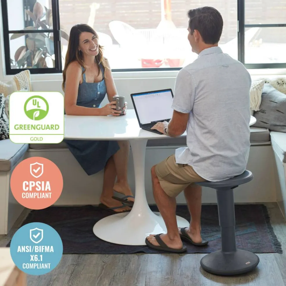 SitWell Adjustable Height Wobble Stool, Active Flexible Seating Chair