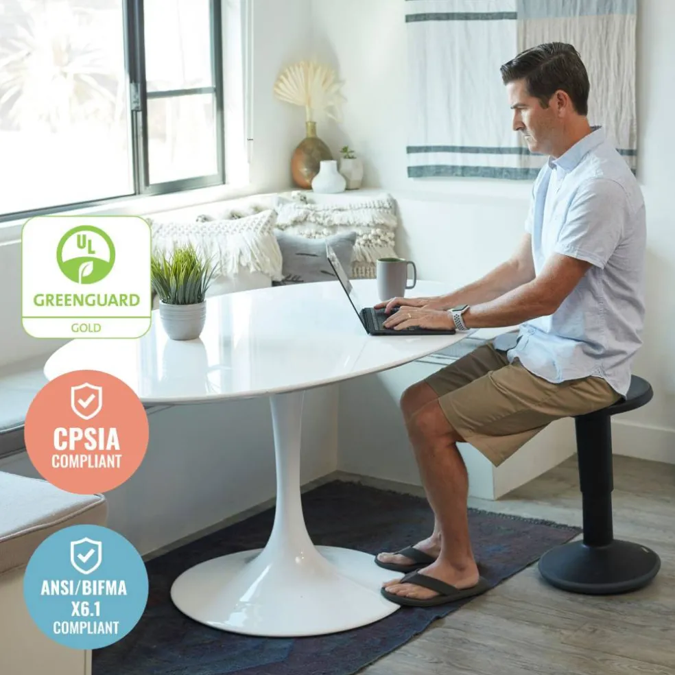 SitWell Adjustable Height Wobble Stool, Active Flexible Seating Chair