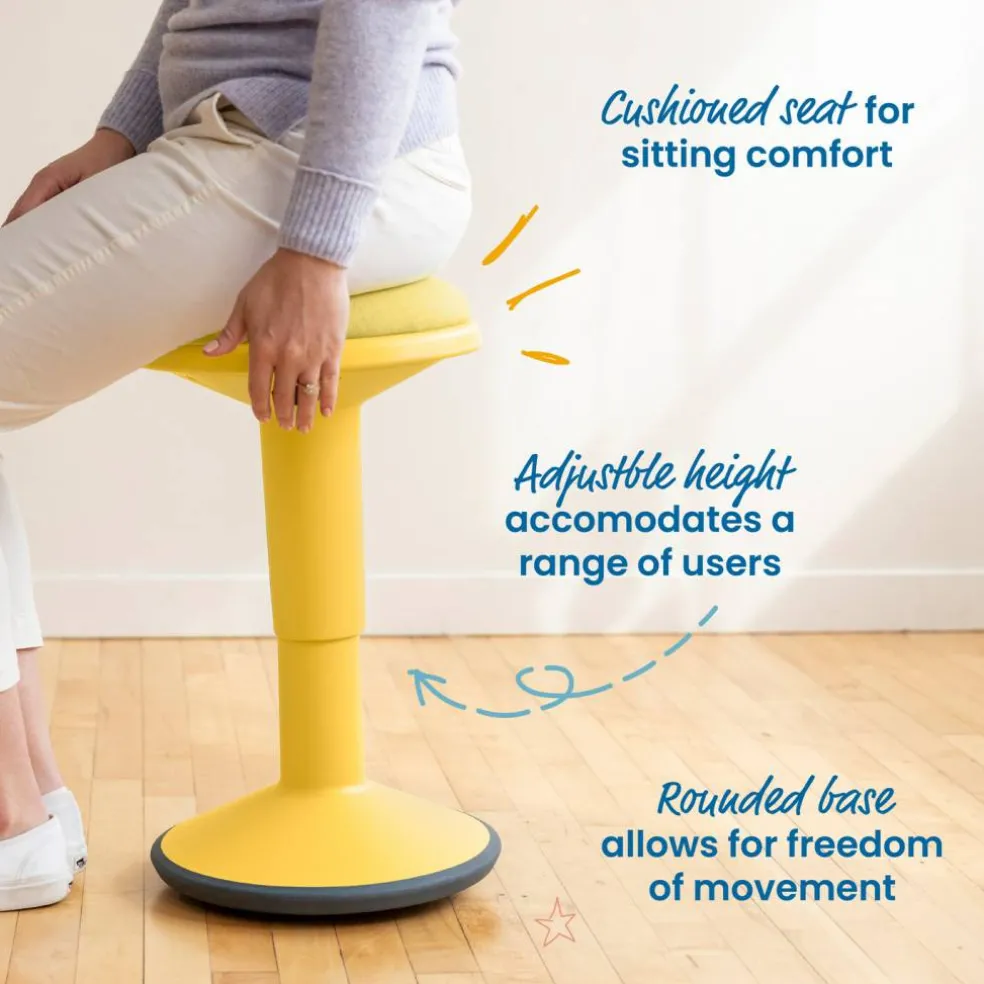 Sitwell Wobble Stool with Cushion, Adjustable Height, Active Seating