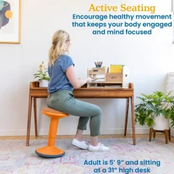 Sitwell Wobble Stool with Cushion, Adjustable Height, Active Seating