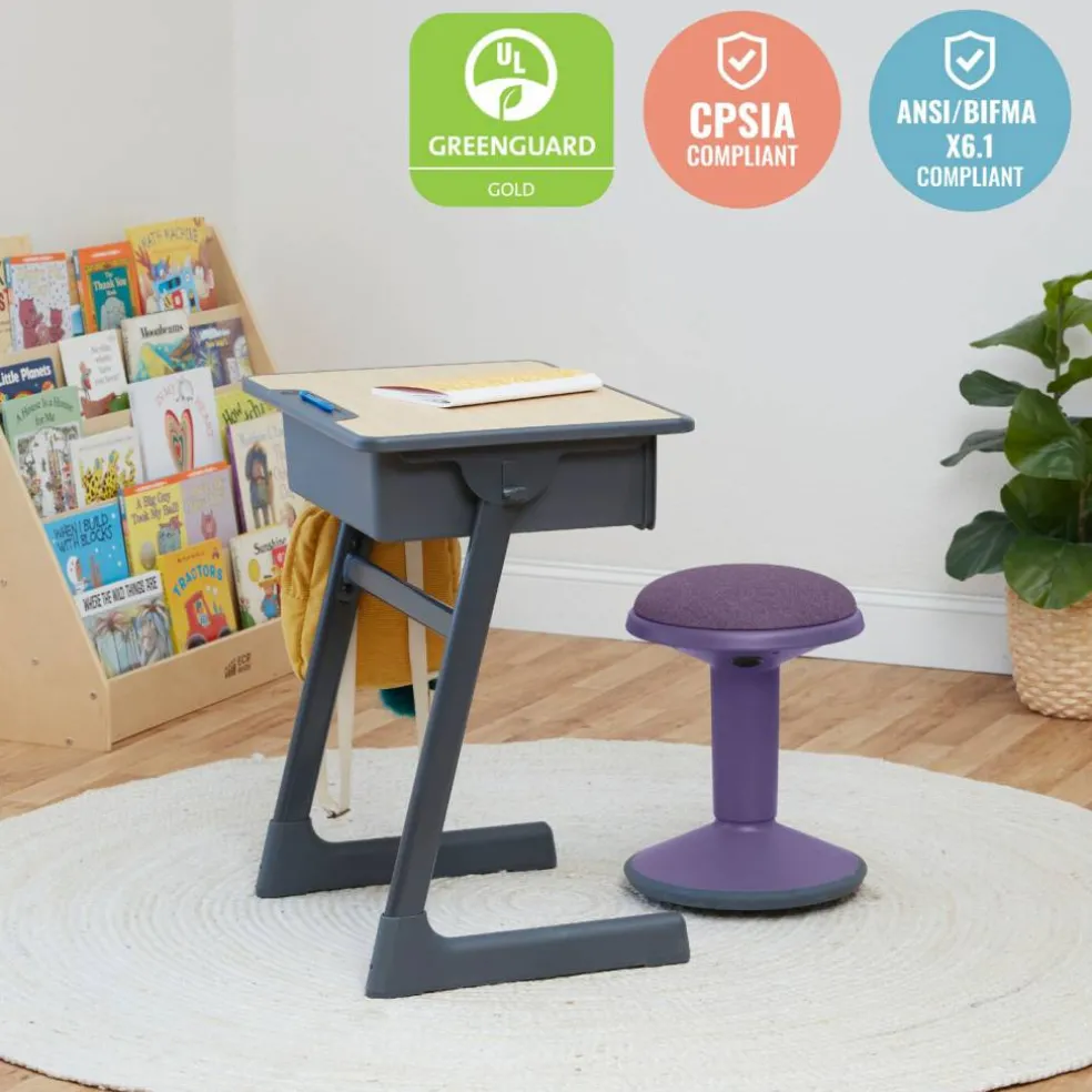 Sitwell Wobble Stool with Cushion, Adjustable Height, Active Seating