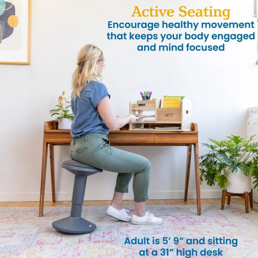 Sitwell Wobble Stool with Cushion, Adjustable Height, Active Seating