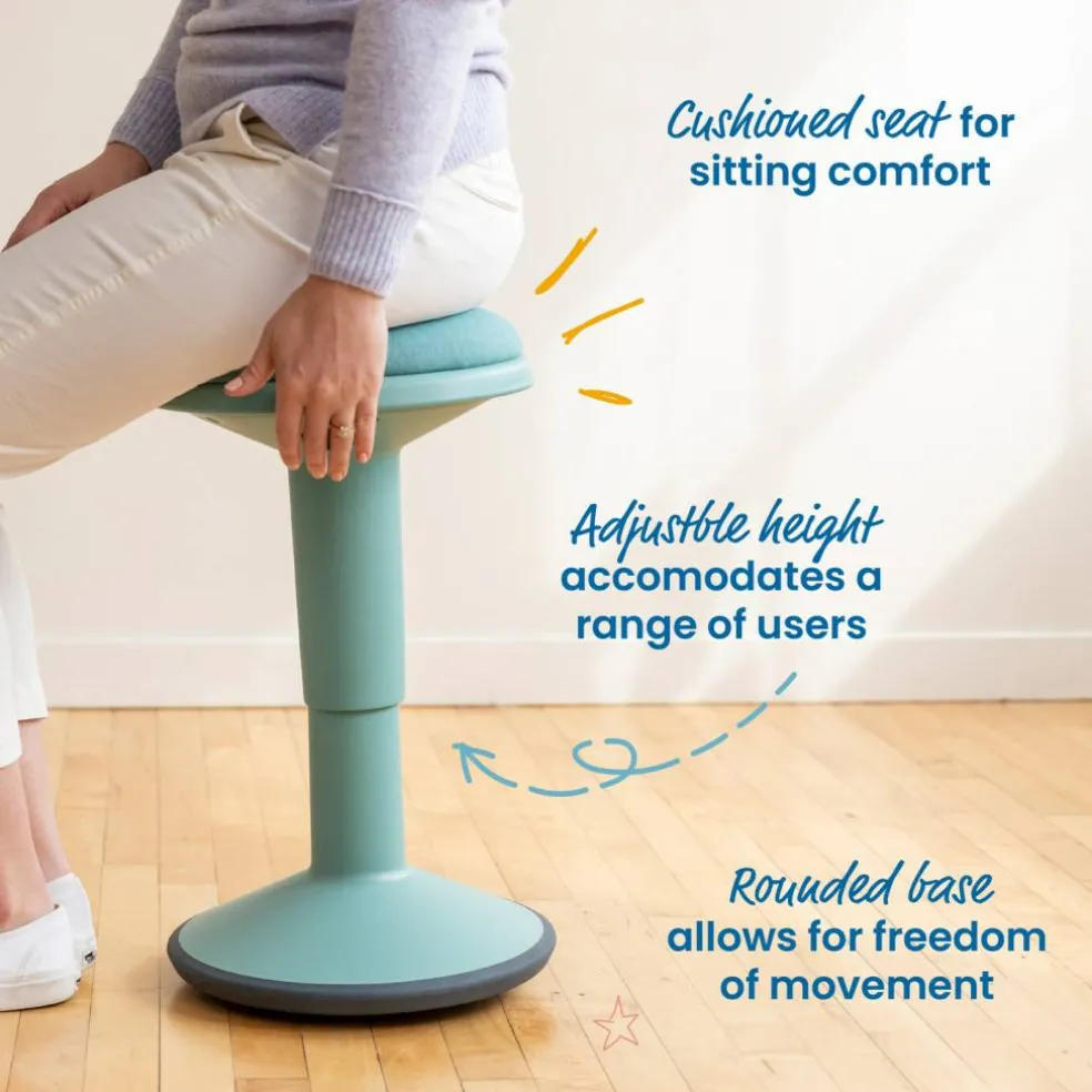 Sitwell Wobble Stool with Cushion, Adjustable Height, Active Seating