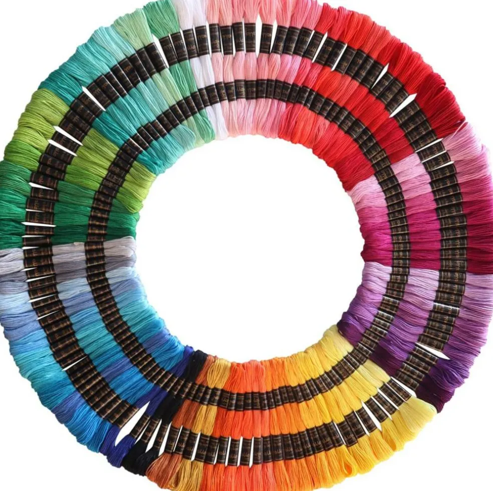 122 Skeins Embroidery Floss, Multicolor Embroidery Thread Set – Friendship Bracelet String for Cross Stitch, Hand Embroidery & String Art Crafts