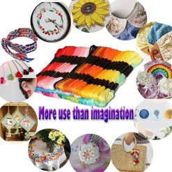122 Skeins Embroidery Floss, Multicolor Embroidery Thread Set – Friendship Bracelet String for Cross Stitch, Hand Embroidery & String Art Crafts
