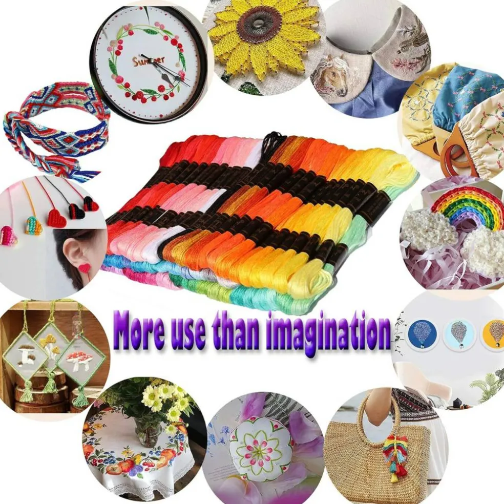 122 Skeins Embroidery Floss, Multicolor Embroidery Thread Set – Friendship Bracelet String for Cross Stitch, Hand Embroidery & String Art Crafts