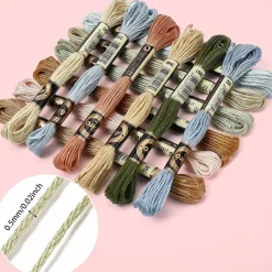 12 Skeins Embroidery Floss Thread Variegated Cross Stitch Floss 6 Ply Gradient Color Friendship Bracelet String Threads Bulk for Jewelry Making Sewing Bracelets Knitting Stitching Craft DIY