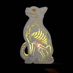 7.5" Skeleton Cat DIY LED Wood Décor by Make Market®