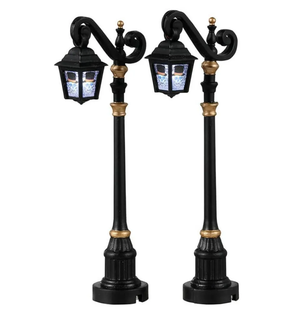 Skeleton Deco Lamps - Lemax Spooky Town