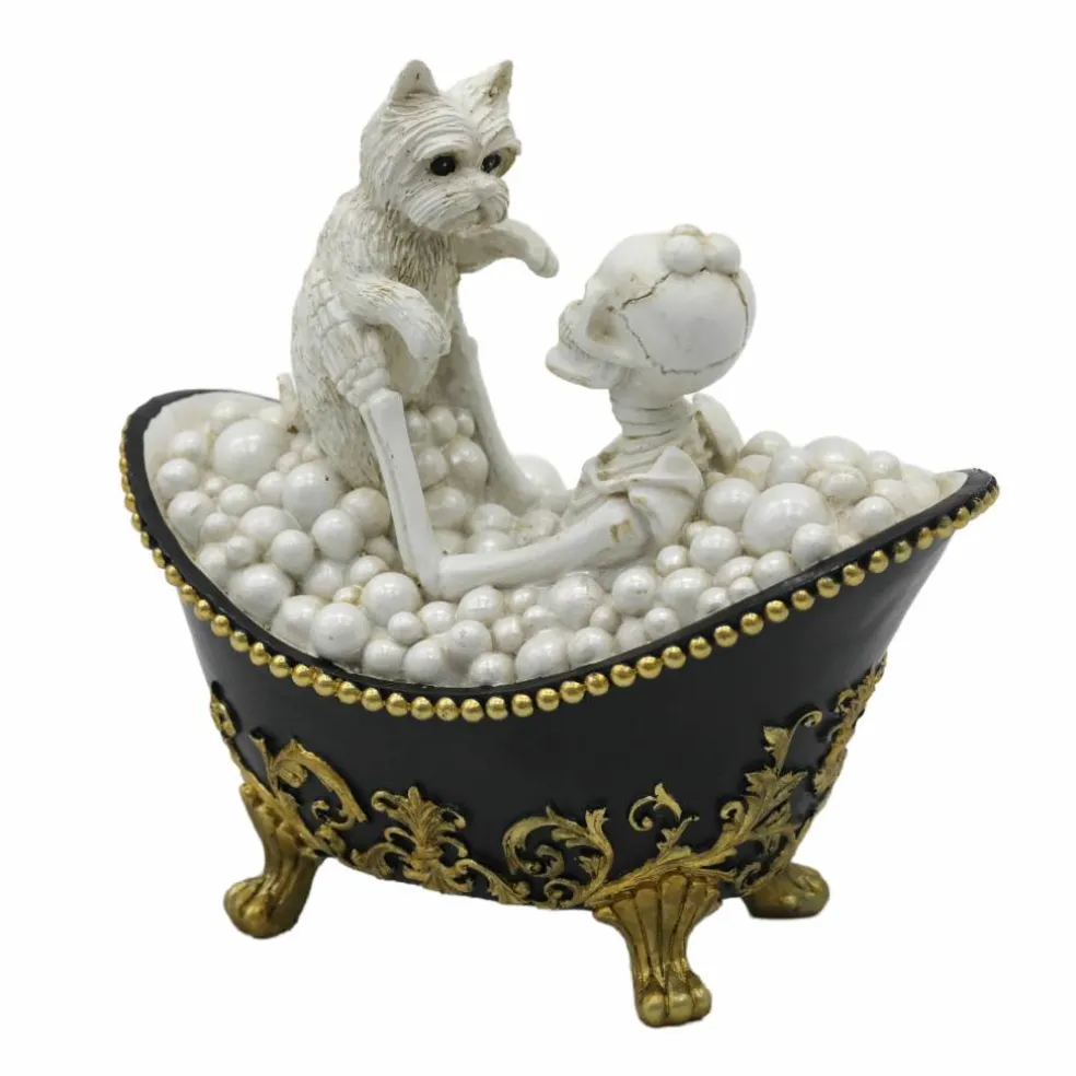 7.8" Skeleton in Bath with Dog Tabletop Décor by Ashland®