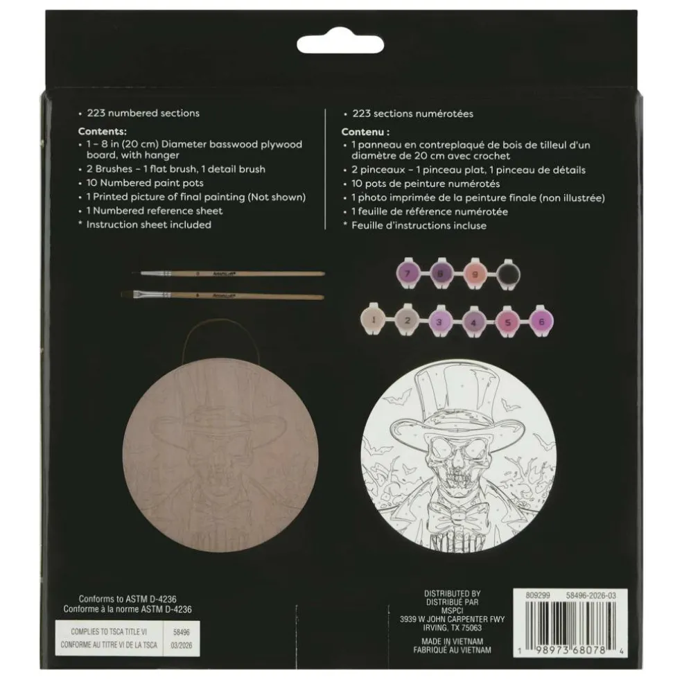 8" Skeleton Man Paint-by-Number Plywood Surface Kit by Artist's Loft®
