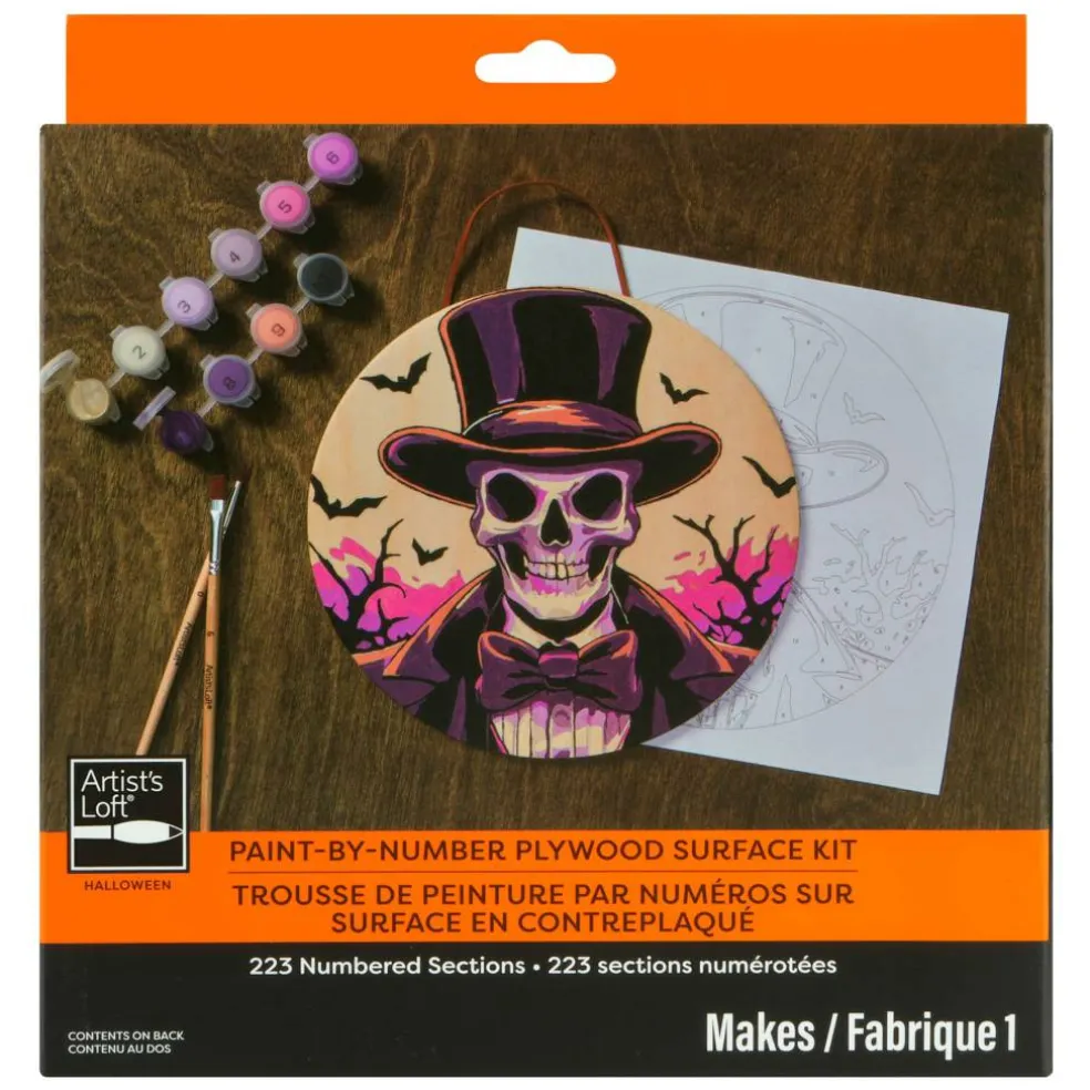8" Skeleton Man Paint-by-Number Plywood Surface Kit by Artist's Loft®