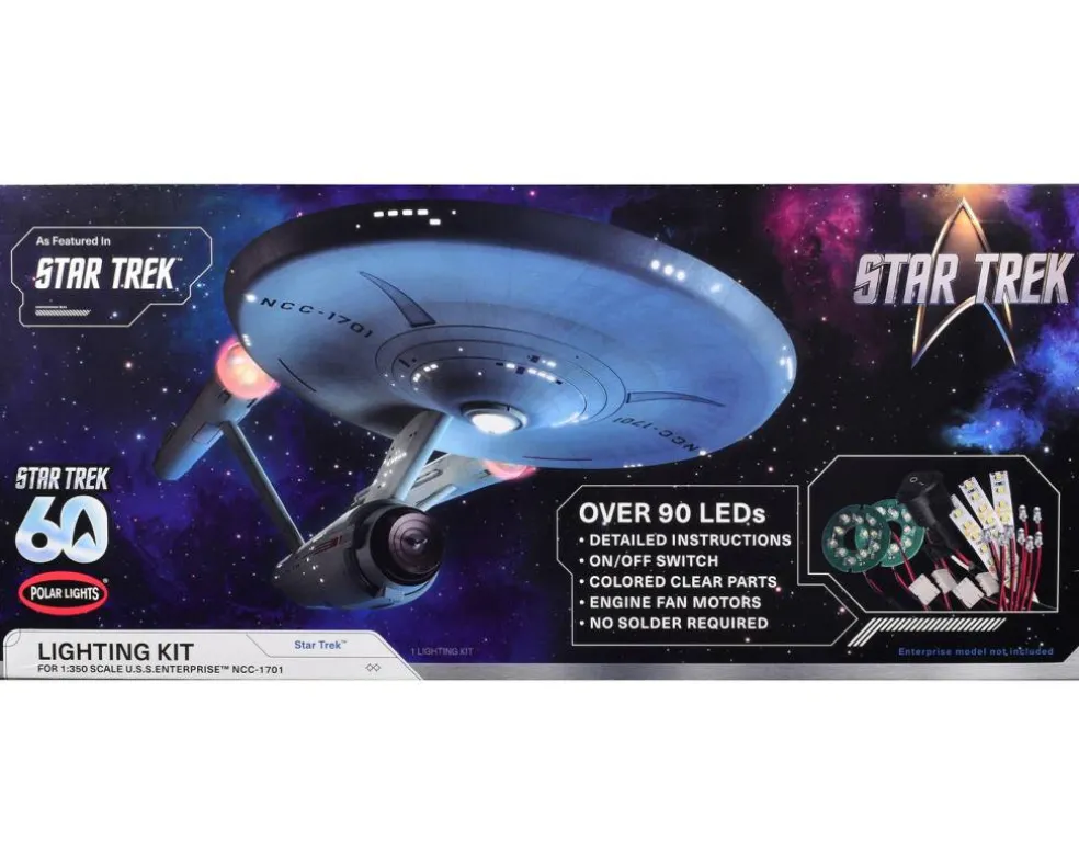 Skill 2 Model Kit Star Trek The Original Series USS Enterprise 60th Anniversary Lighting Set for 1/350 Scale Model Polar Lights