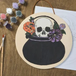 8" Skull Paint-by-Number Plywood Surface Kit by Artist's Loft®