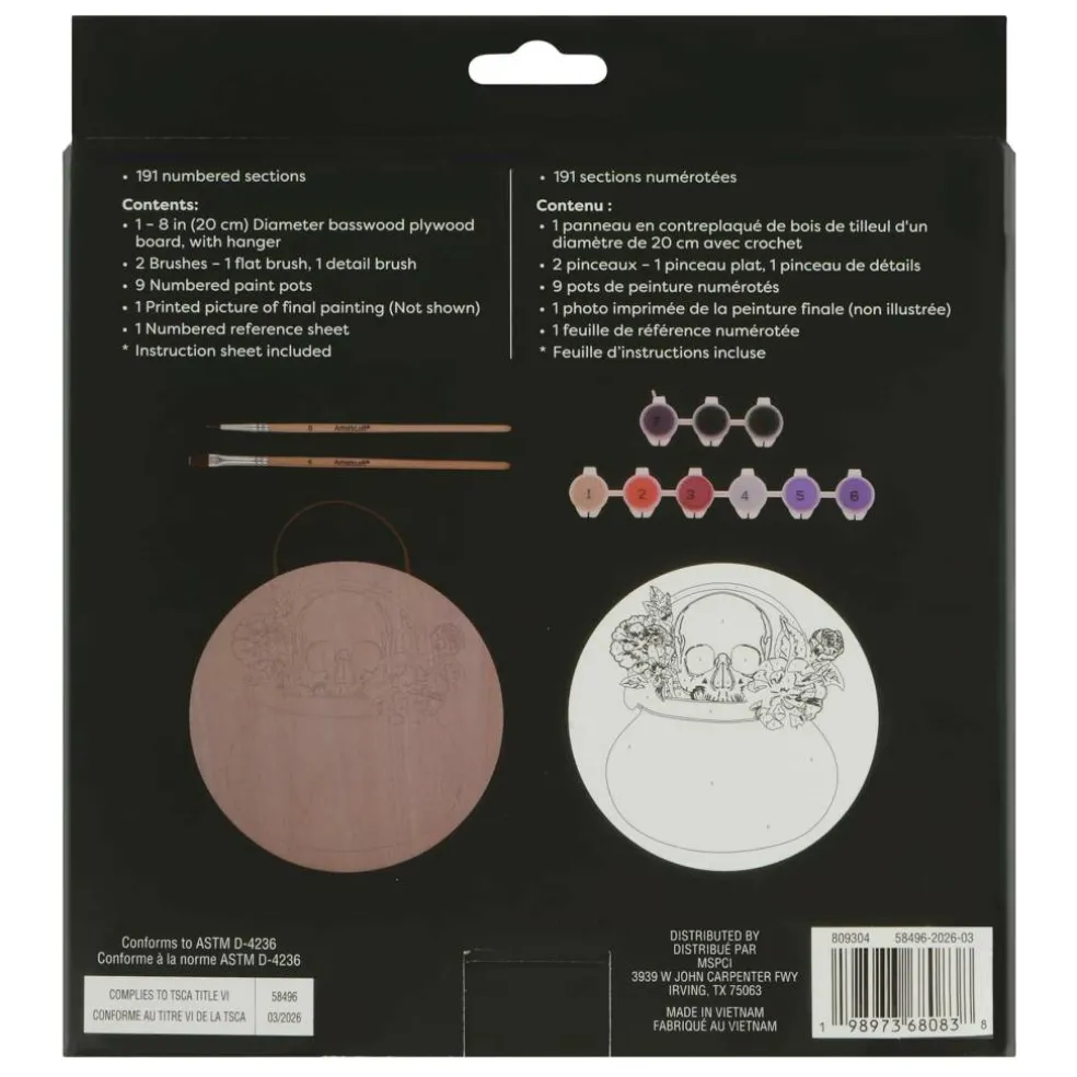 8" Skull Paint-by-Number Plywood Surface Kit by Artist's Loft®
