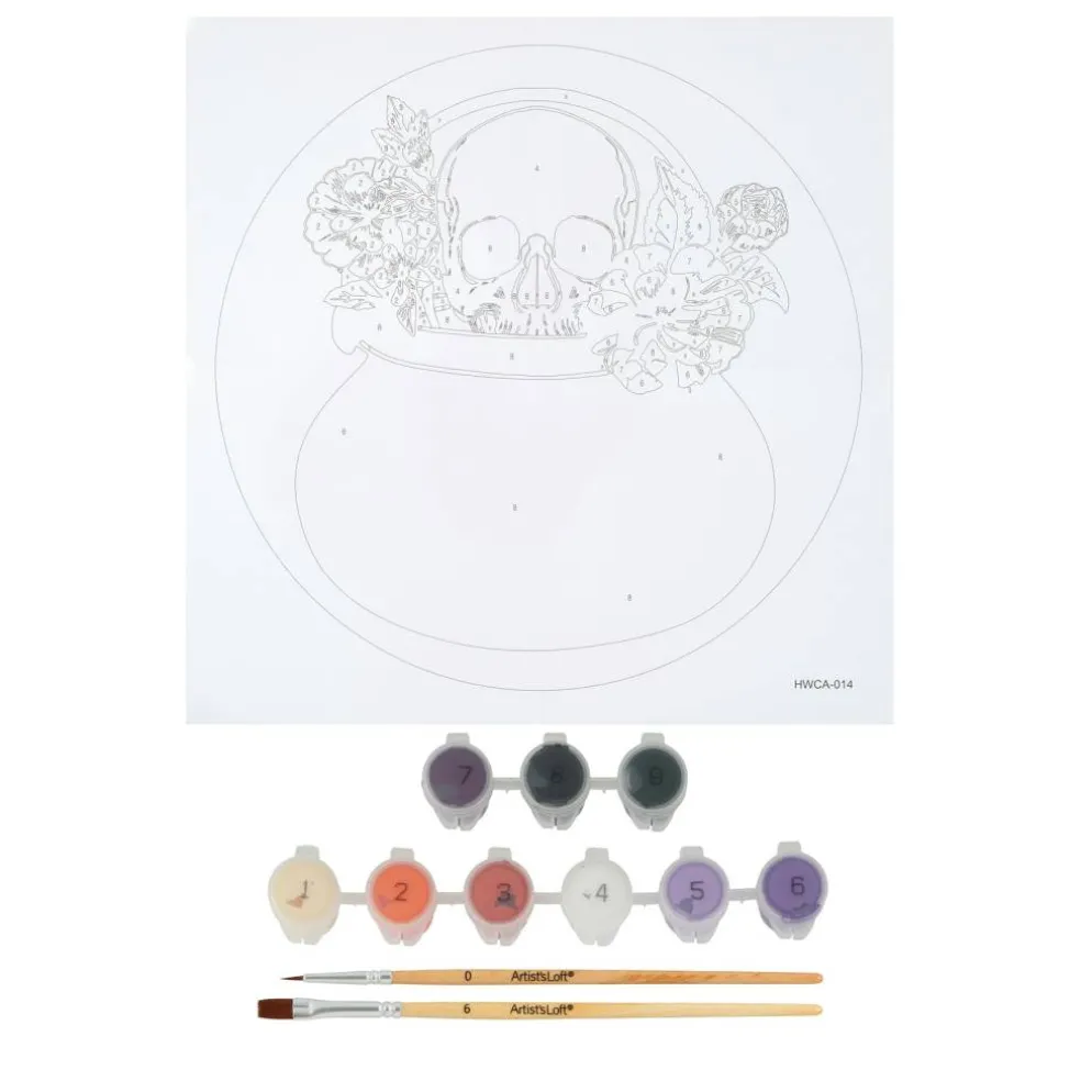 8" Skull Paint-by-Number Plywood Surface Kit by Artist's Loft®