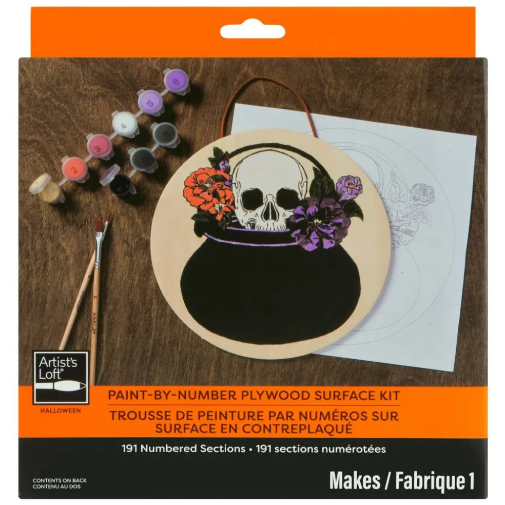 8" Skull Paint-by-Number Plywood Surface Kit by Artist's Loft®