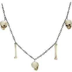 62.75" Skulls & Bones Halloween Garland – Hanging Chain Decoration
