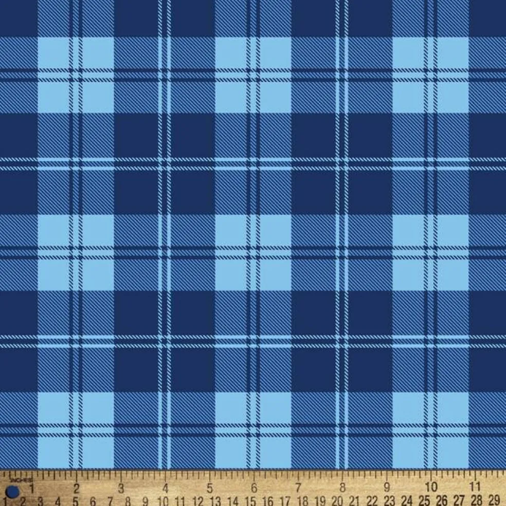 Sky Plaid Flannel Fabric | By The Yard | Sewing and Crafting | 42 inches wide