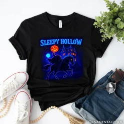 Sleepy Hollow Headless Horseman T-Shirt, Neon Retro Halloween Tee for Spooky Season