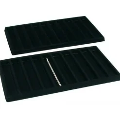 20 Slot Bracelet & Watch Display Tray Black Showcase