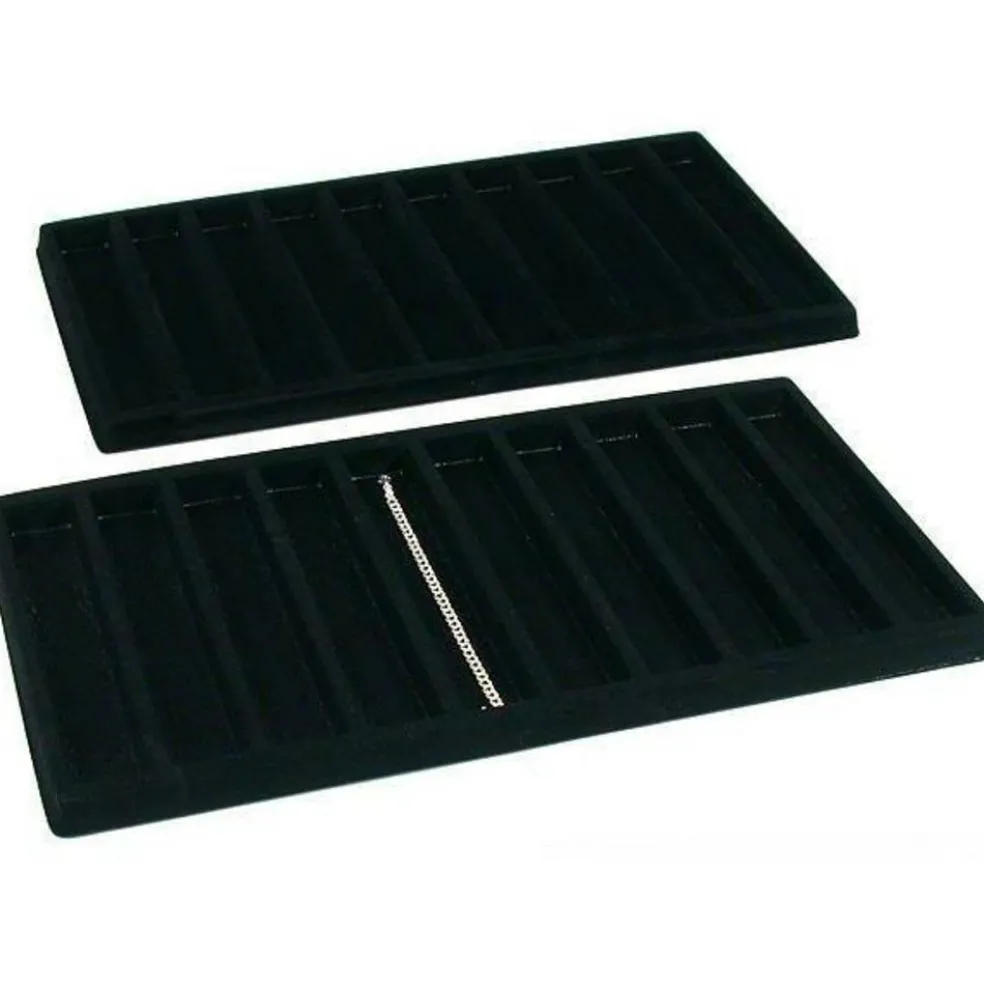 20 Slot Bracelet & Watch Display Tray Black Showcase