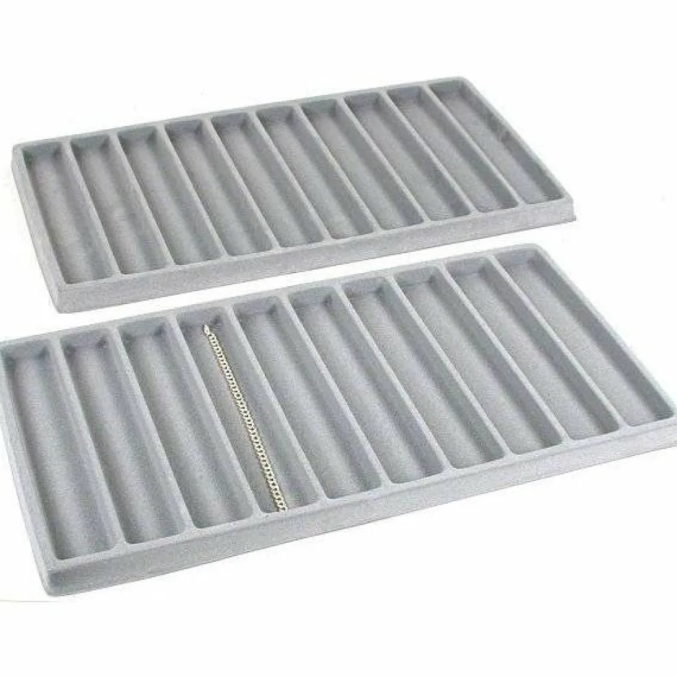 20 Slot Bracelet & Watch Display Tray Gray Showcase