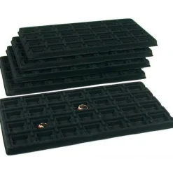 140 Slot Puff Earring Card Black Showcase Display Tray