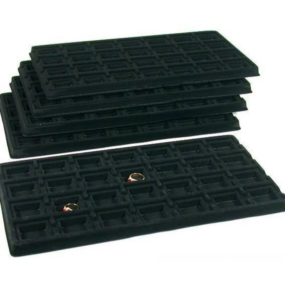 140 Slot Puff Earring Card Black Showcase Display Tray