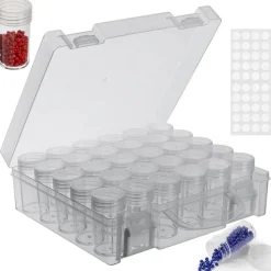 30 Slots Diamond Painting Storage Containers, Bead Organizer, Diamond Containers Diamond Painting Boxes Diamond Embroidery Box Storage Containers 30 Grids Storage Box for Beads Rhinestones (1 Pack)