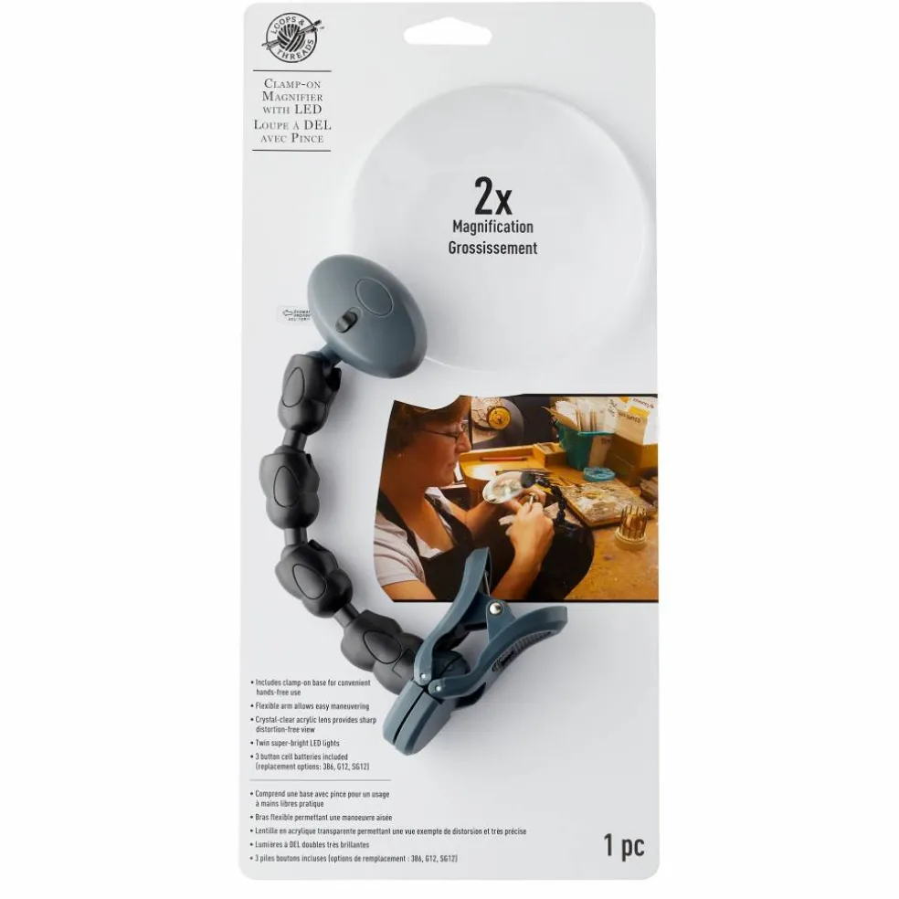 Small Clamp-On Magnifier with LED by Loops & Threads®