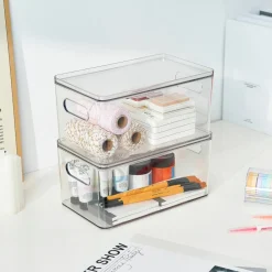 Small Clear Stacking Plastic Bin with Lid by Simply Tidy®