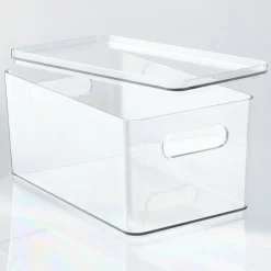 Small Clear Stacking Plastic Bin with Lid by Simply Tidy®