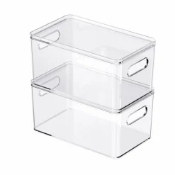Small Clear Stacking Plastic Bin with Lid by Simply Tidy®