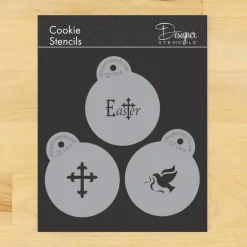 Small Easter Candy Stencils: Dove, Cross, Easter | C305 by Designer Stencils | Cookie Decorating Tools |