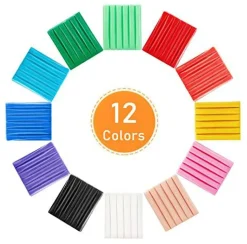 Small Modeling Clay Set, 12 Colors Safe & Non-Toxic Oven Bake Polymer Clay Starter Kit for Kids/Beginners