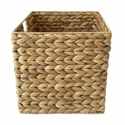 Small Natural Woven Water Hyacinth Cube Basket by Ashland®