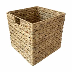 Small Natural Woven Water Hyacinth Cube Basket by Ashland®